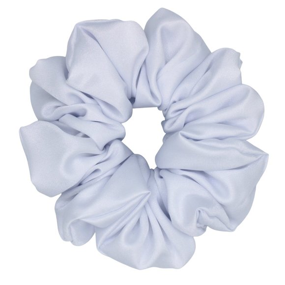 XX Large White Satin Hair Scrunchie - Picture 1 of 3